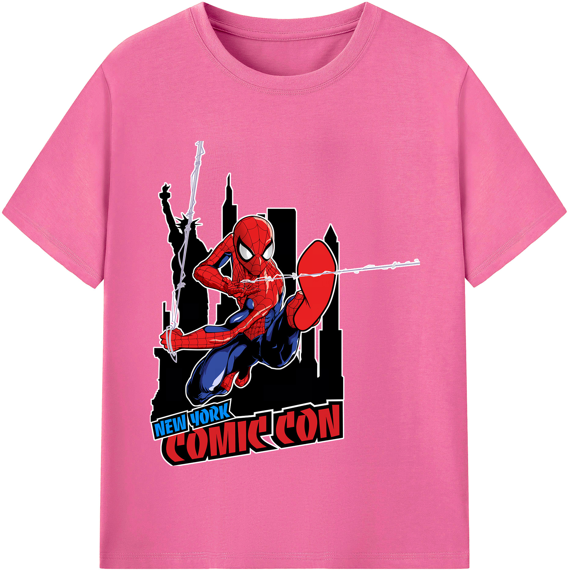 （画像用） Spider Man スパイダーマン レディースカジュアルプリントTシャツ（綿100％）